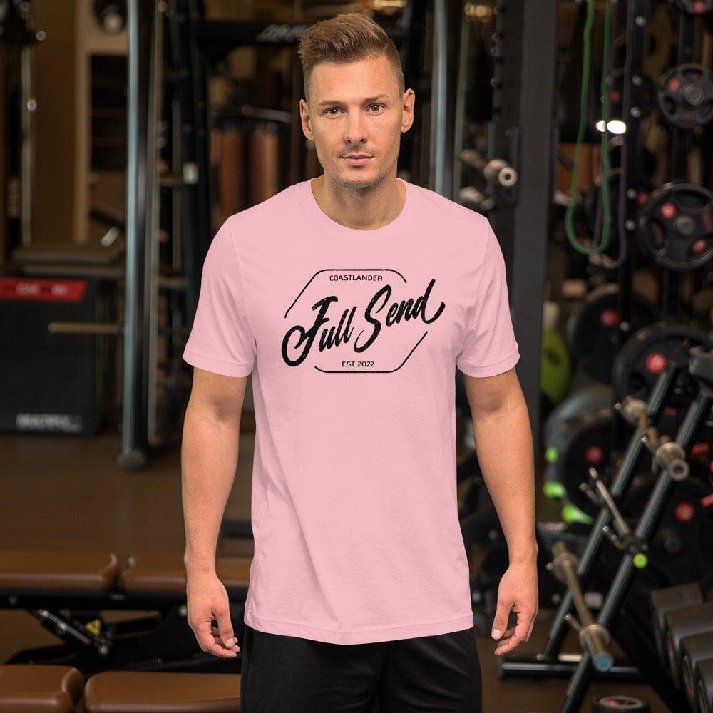 Design of FULL SEND - Unisex t-shirt , the colour is Pink