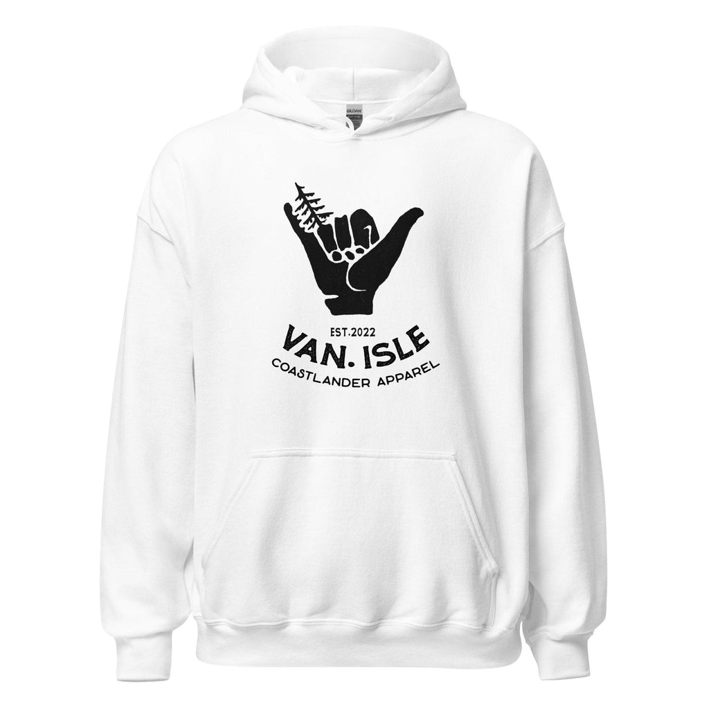 Design of Hang Loose - Boom shaka laka - surfer design - Unisex Hoodie , the colour is White