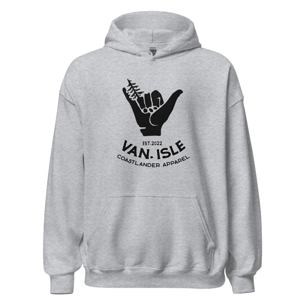 Design of Hang Loose - Boom shaka laka - surfer design - Unisex Hoodie , the colour is Sport Grey