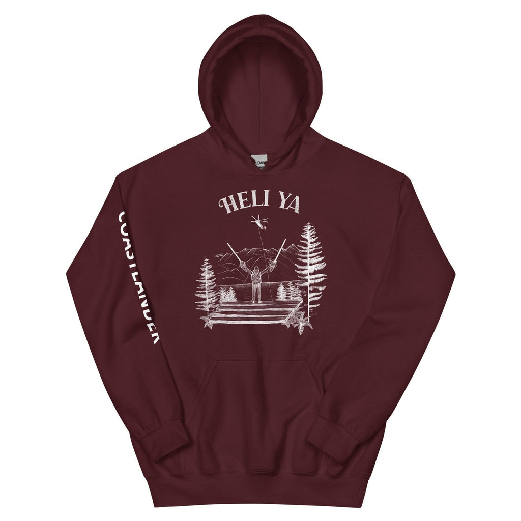 Design of Heli Ya - Unisex Hoodie , the colour is Maroon