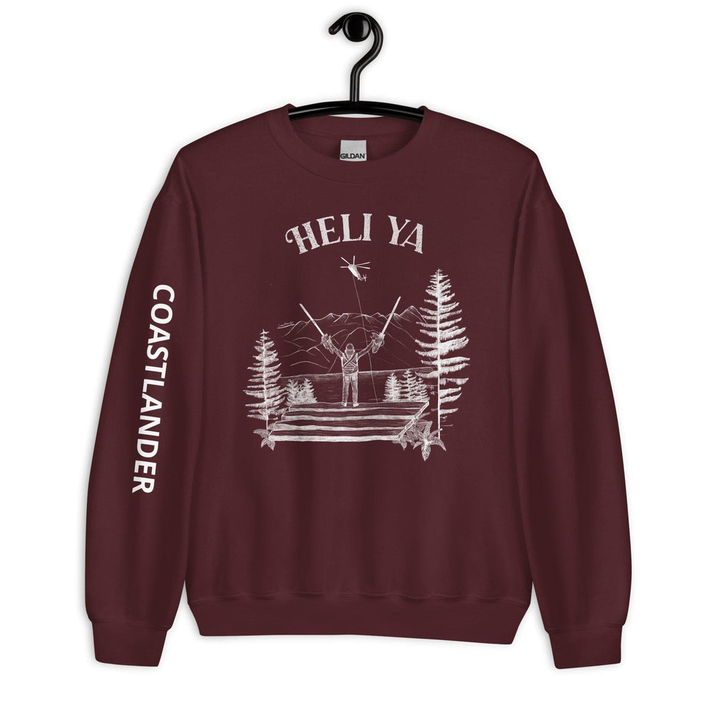 Design of Heli Ya - Unisex Sweatshirt , the colour is Maroon