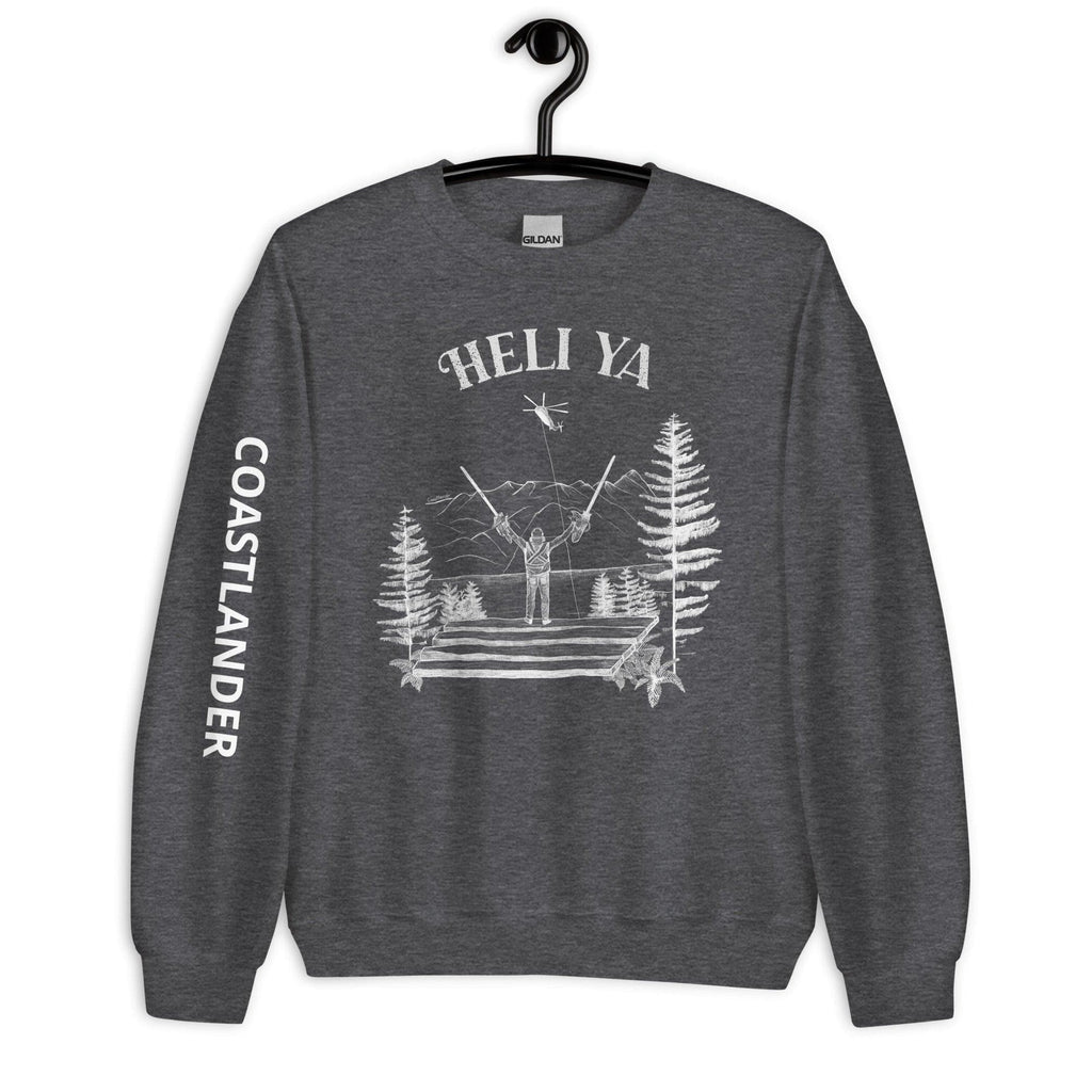 Design of Heli Ya - Unisex Sweatshirt , the colour is Dark Heather
