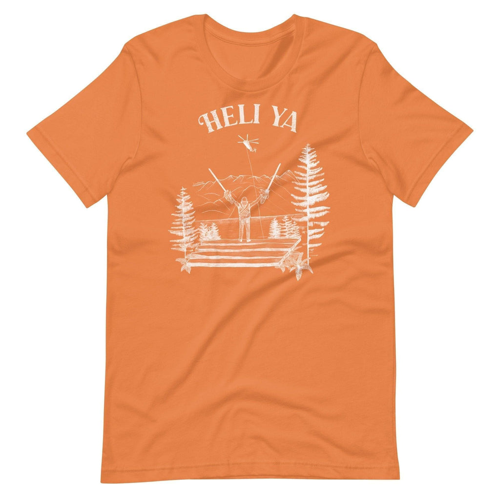 Design of Heli Ya - Unisex t-shirt , the colour is Burnt Orange