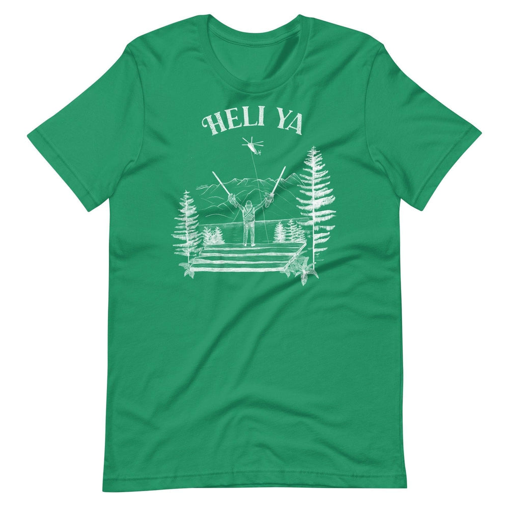 Design of Heli Ya - Unisex t-shirt , the colour is Kelly