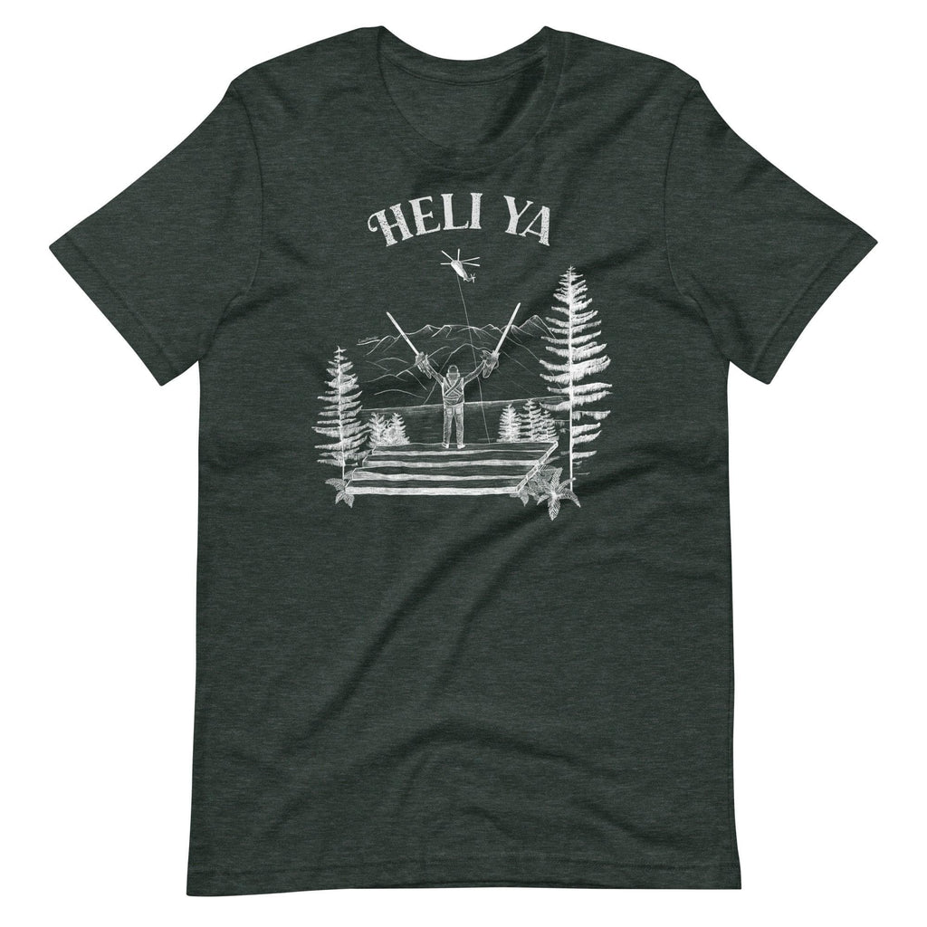 Design of Heli Ya - Unisex t-shirt , the colour is Heather Forest