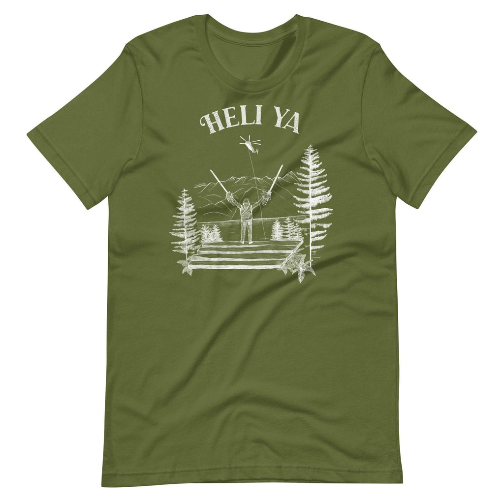 Design of Heli Ya - Unisex t-shirt , the colour is Olive