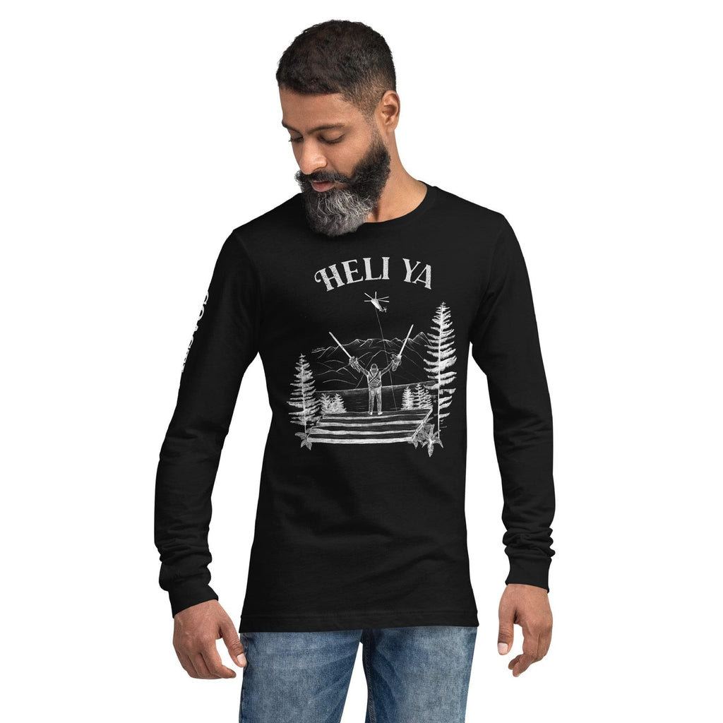 Design of Helli Ya - Unisex Long Sleeve Tee , the colour is Black