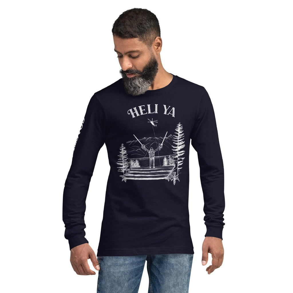 Design of Helli Ya - Unisex Long Sleeve Tee , the colour is Navy