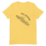 Design of ISLANDER Axe in Stump - Unisex t-shirt , the colour is Yellow