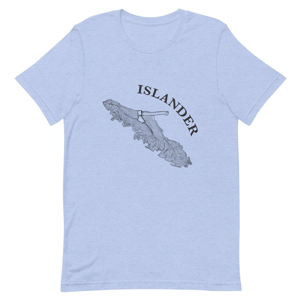 Design of ISLANDER Axe in Stump - Unisex t-shirt , the colour is Heather Blue