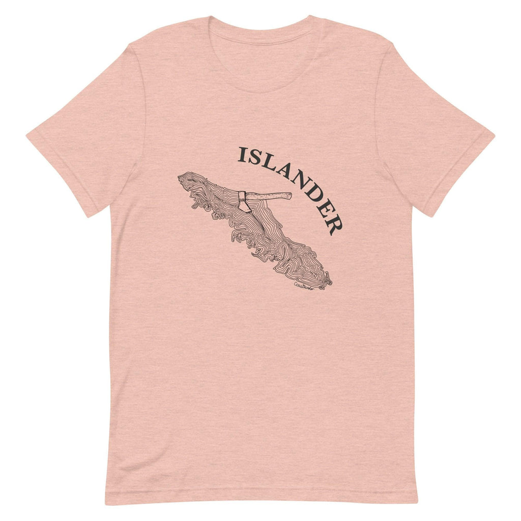 Design of ISLANDER Axe in Stump - Unisex t-shirt , the colour is Heather Prism Peach