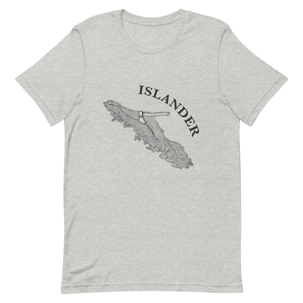 Design of ISLANDER Axe in Stump - Unisex t-shirt , the colour is Athletic Heather