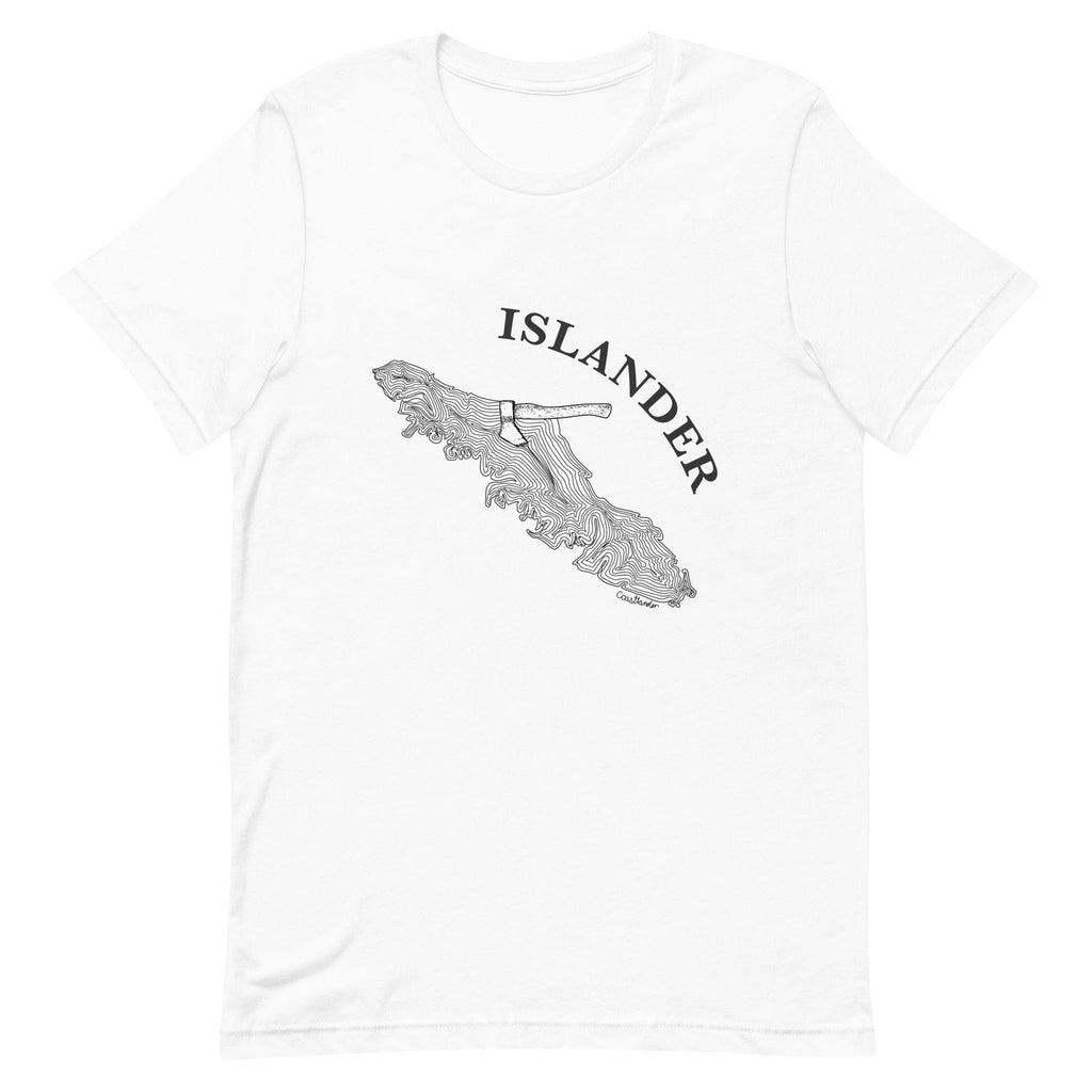 Design of ISLANDER Axe in Stump - Unisex t-shirt , the colour is White