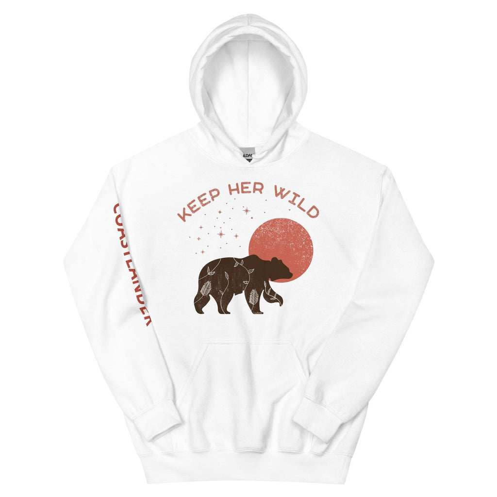 Design of Keep Her Wild - Unisex Hoodie , the colour is White