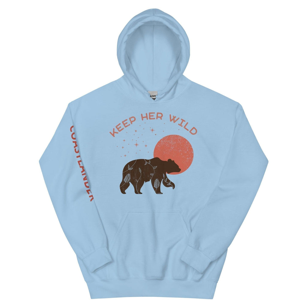 Design of Keep Her Wild - Unisex Hoodie , the colour is Light Blue