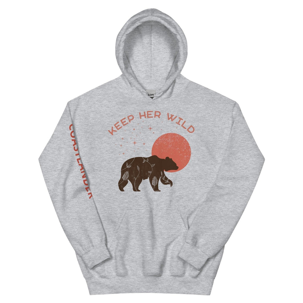 Design of Keep Her Wild - Unisex Hoodie , the colour is Sport Grey