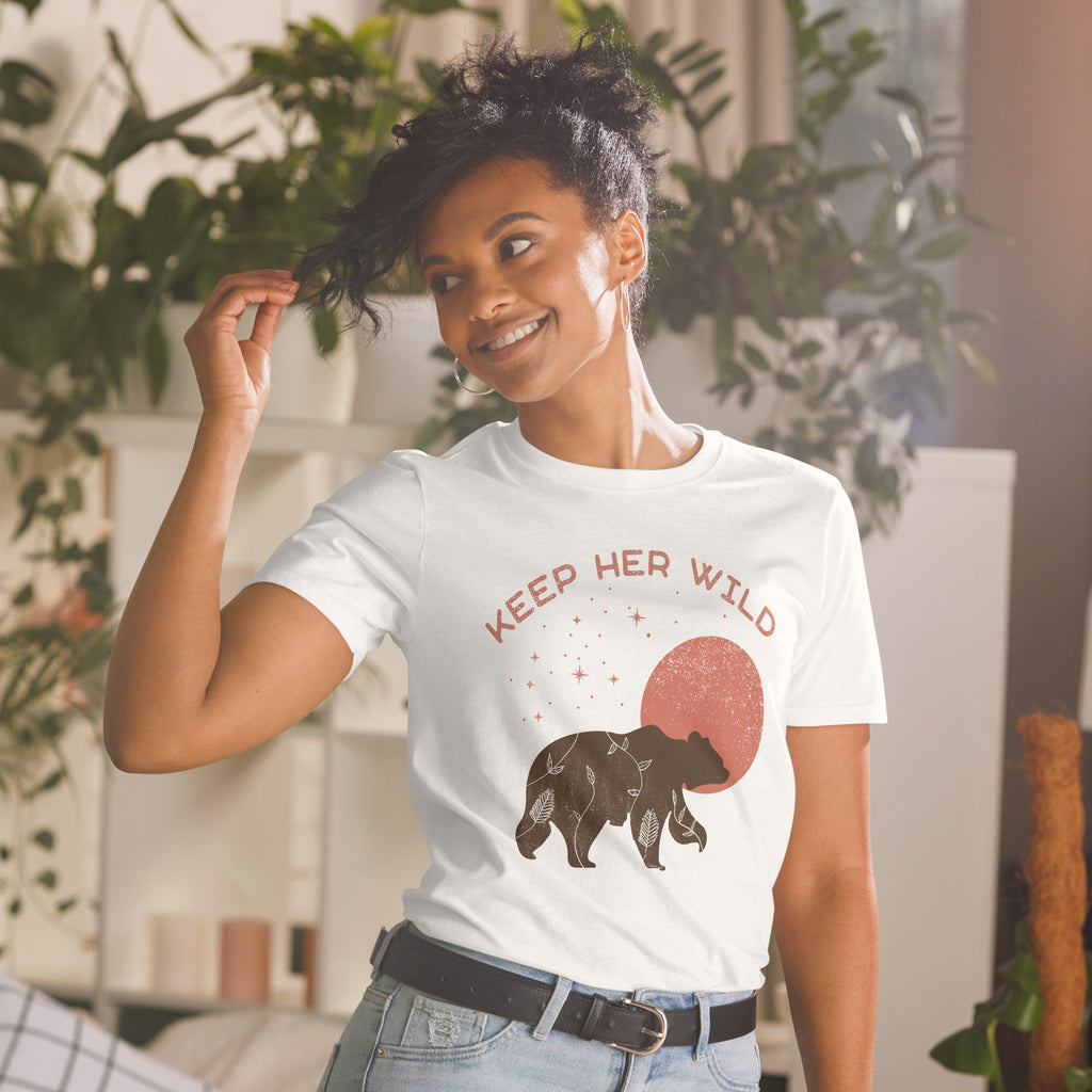 Design of Keep Her Wild - Womens - Short-Sleeve T-Shirt , the colour is White