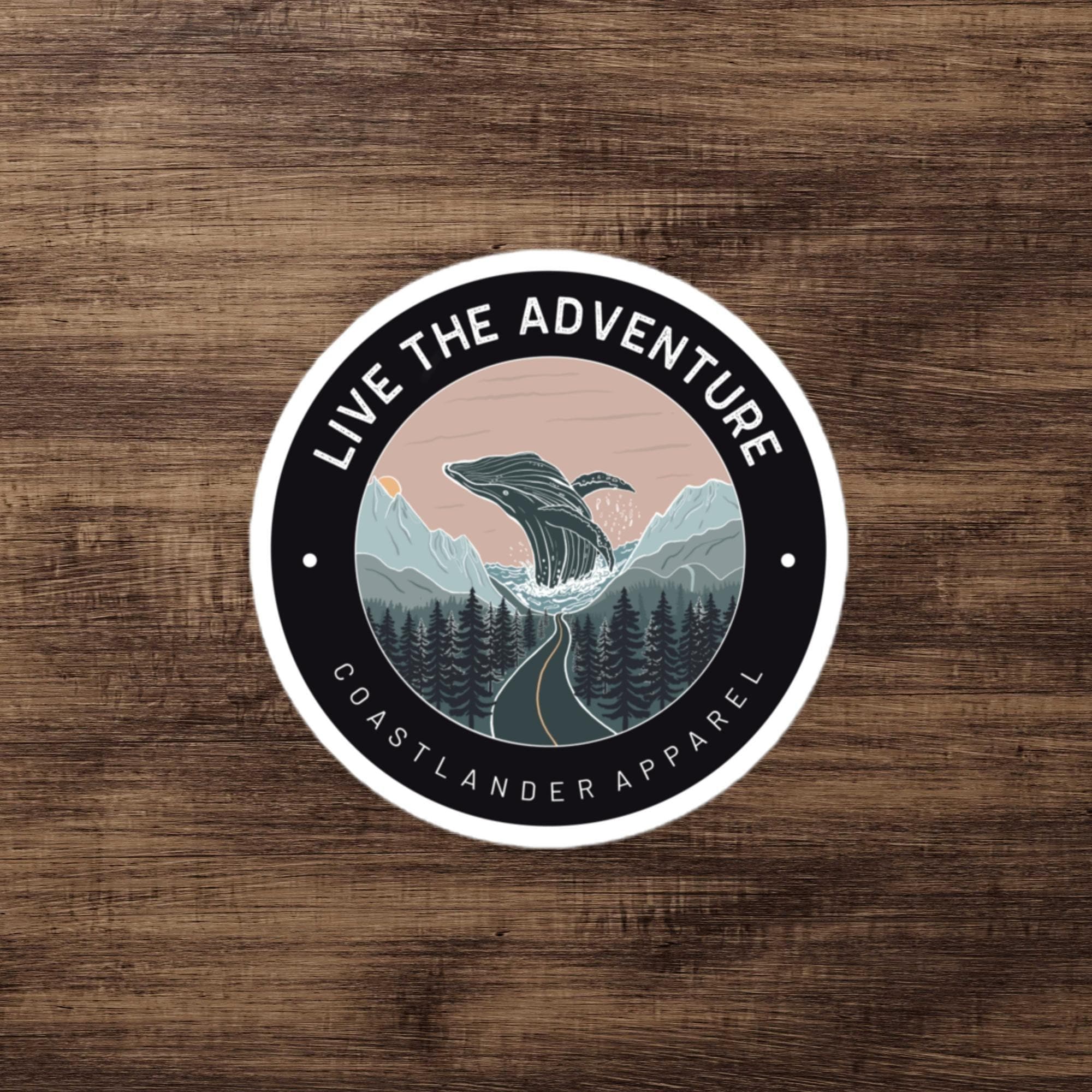 Design of Live The Adventure - Whale & Highway Design - Sticker , the colour is