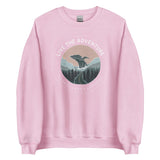 Design of Live The Adventure - Whale - Unisex Sweatshirt , the colour is Light Pink