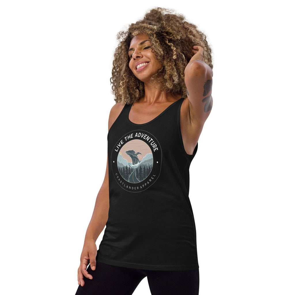 Design of Live The Adventure Whale - Unisex Tank Top , the colour is