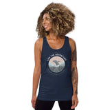 Design of Live The Adventure Whale - Unisex Tank Top , the colour is Navy