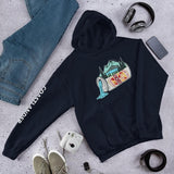 Design of Lucky Lager Beer - Scenery Design - Big - Unisex Hoodie , the colour is Navy