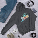 Design of Lucky Lager Beer - Scenery Design - Big - Unisex Hoodie , the colour is Dark Heather