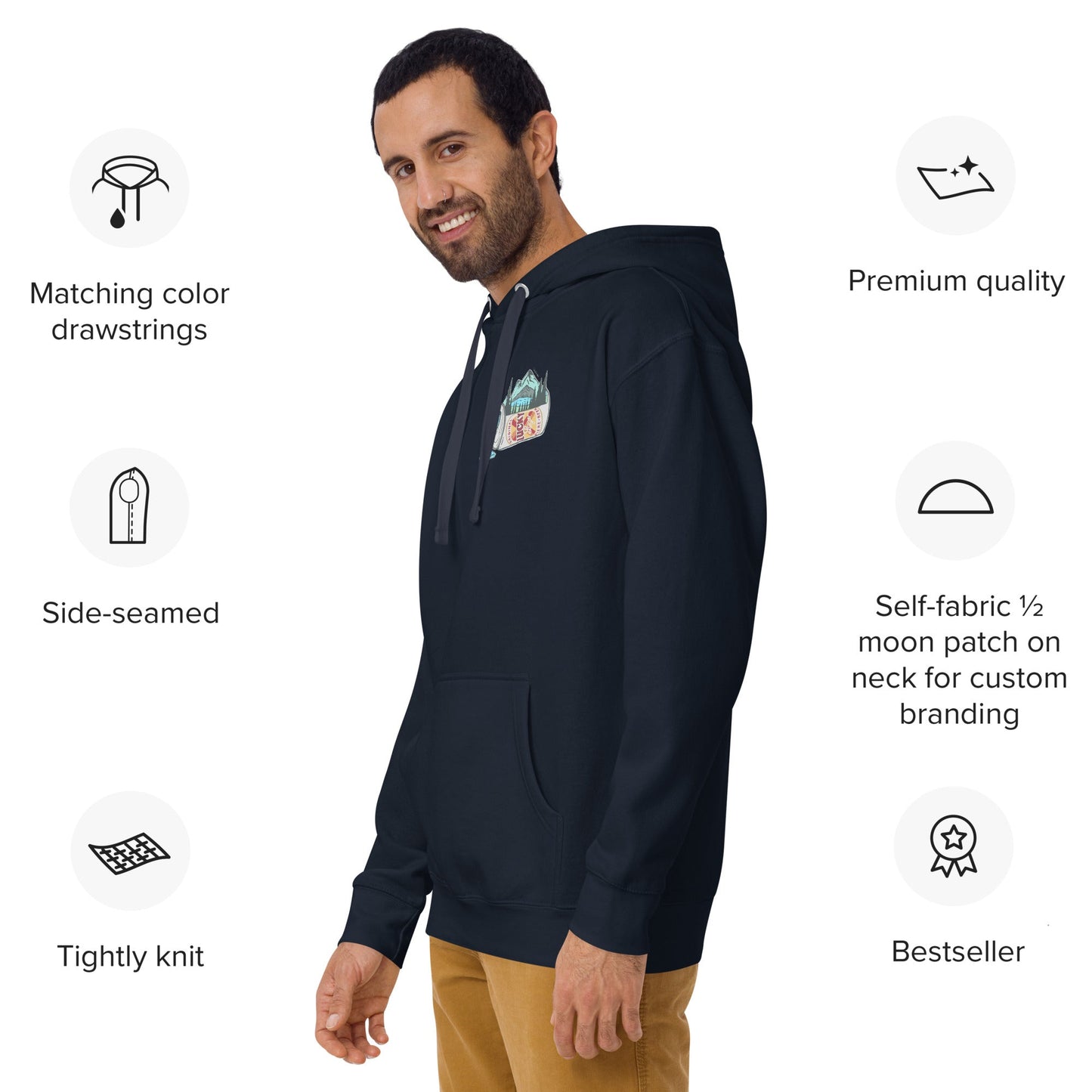 Design of Lucky Lager Scenery Design - Unisex Hoodie , the colour is