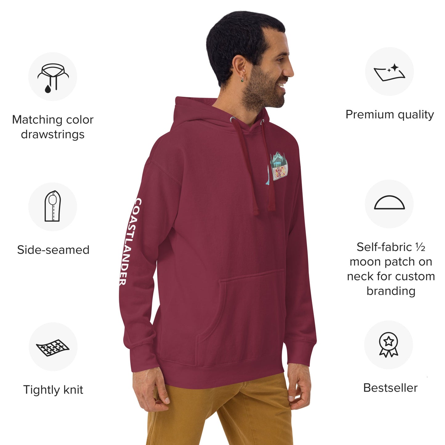 Design of Lucky Lager Scenery Design - Unisex Hoodie , the colour is