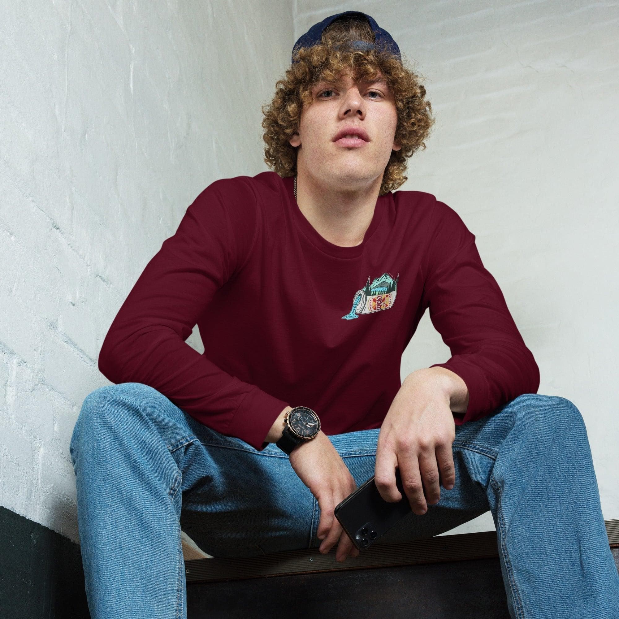 Design of Lucky Lager Scenery Design - Unisex Long Sleeve Tee , the colour is