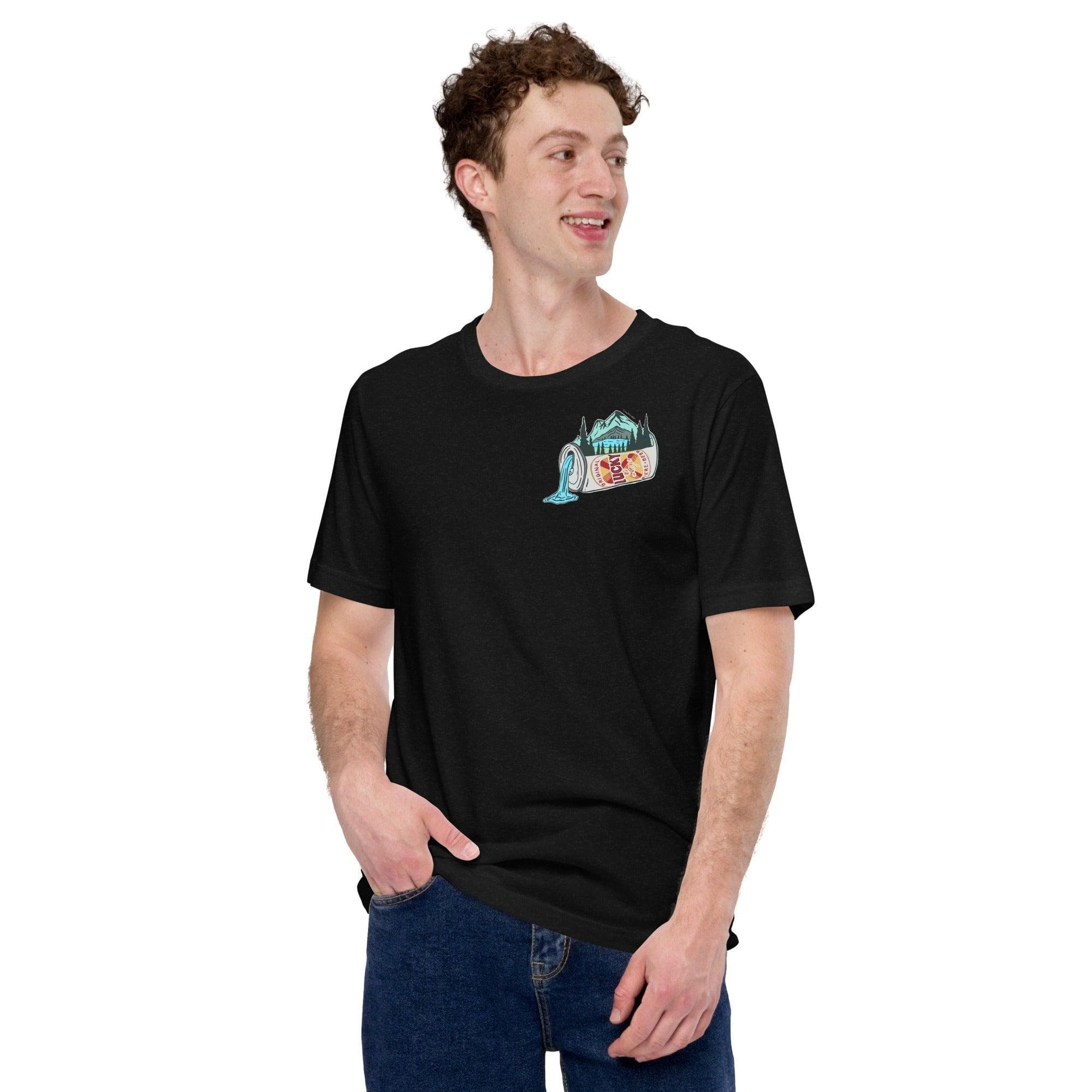 Design of Lucky Lager Scenery Design - Unisex t-shirt , the colour is