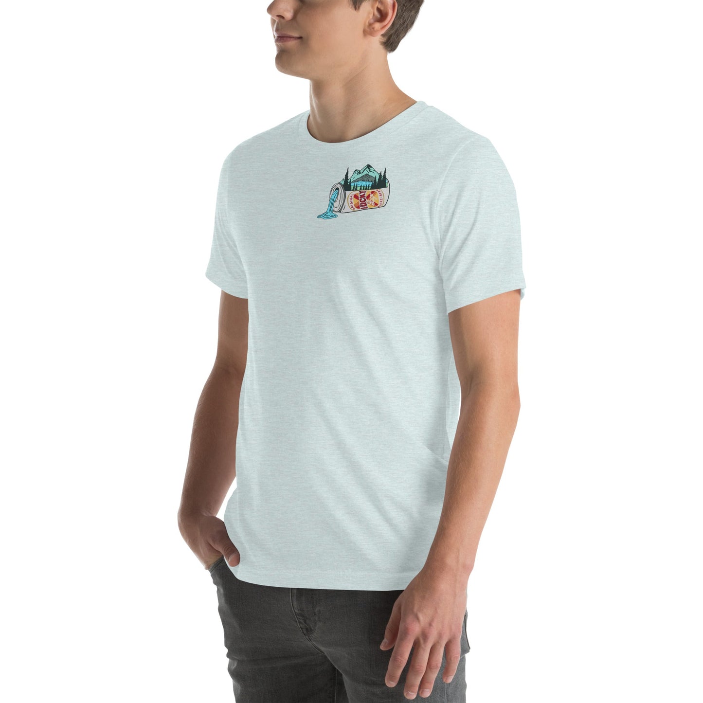 Design of Lucky Lager Scenery Design - Unisex t-shirt , the colour is