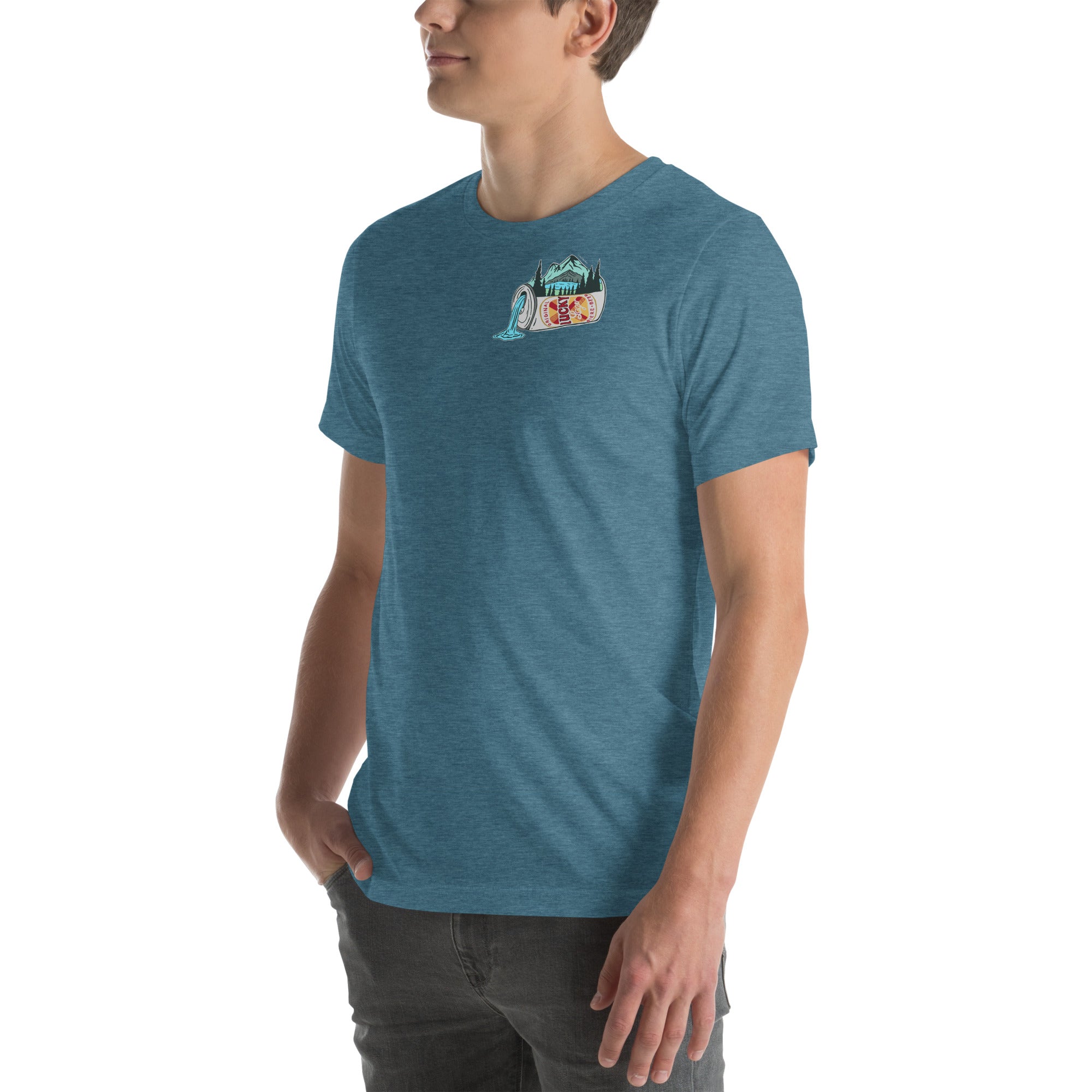 Design of Lucky Lager Scenery Design - Unisex t-shirt , the colour is