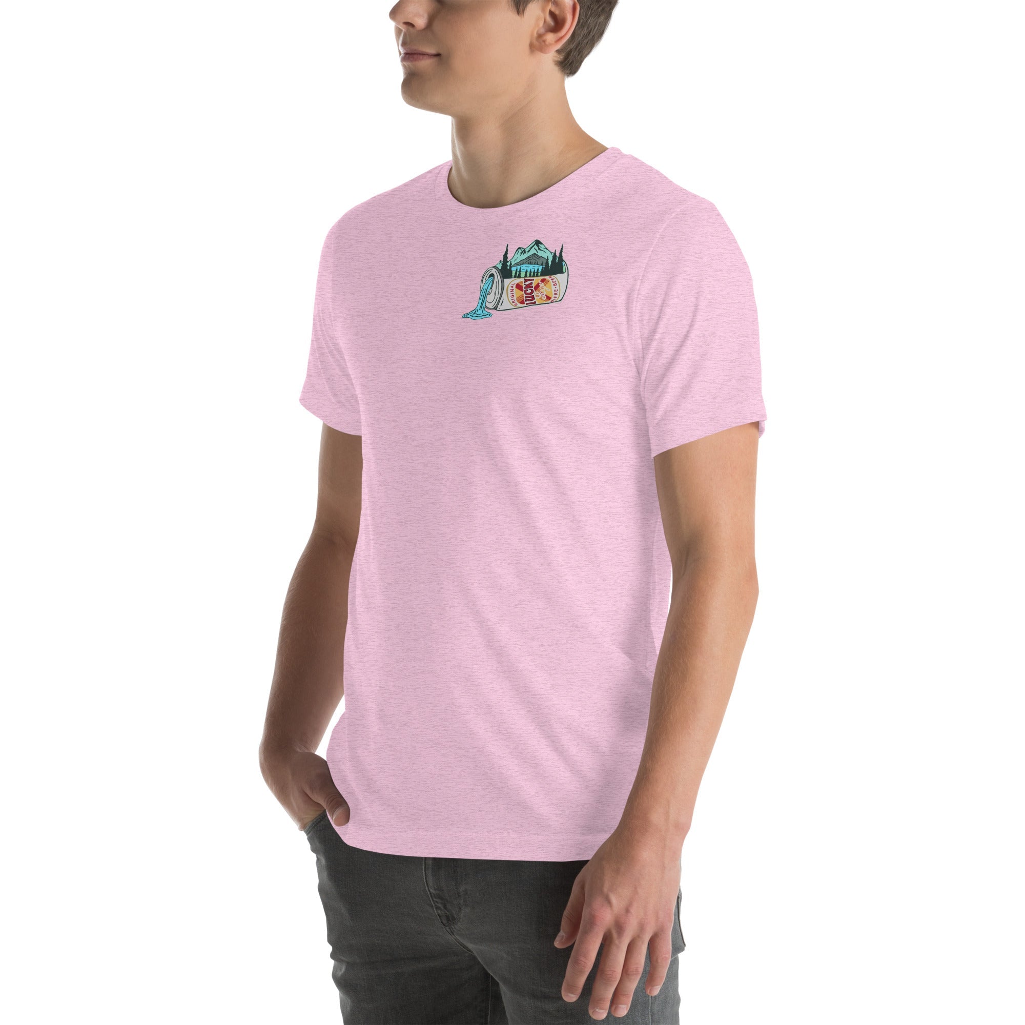 Design of Lucky Lager Scenery Design - Unisex t-shirt , the colour is