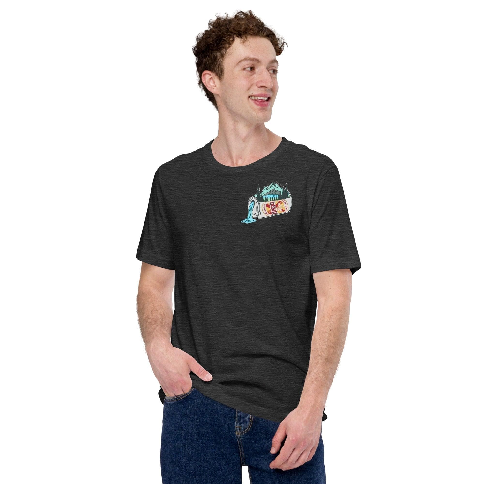 Design of Lucky Lager Scenery Design - Unisex t-shirt , the colour is