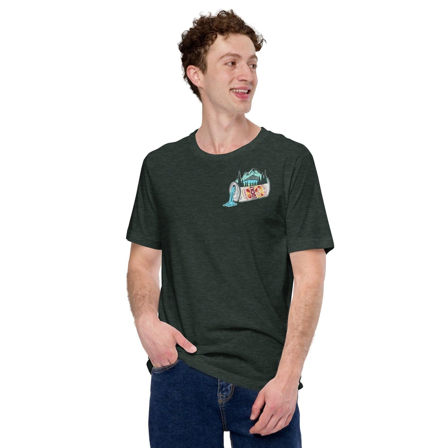 Design of Lucky Lager Scenery Design - Unisex t-shirt , the colour is