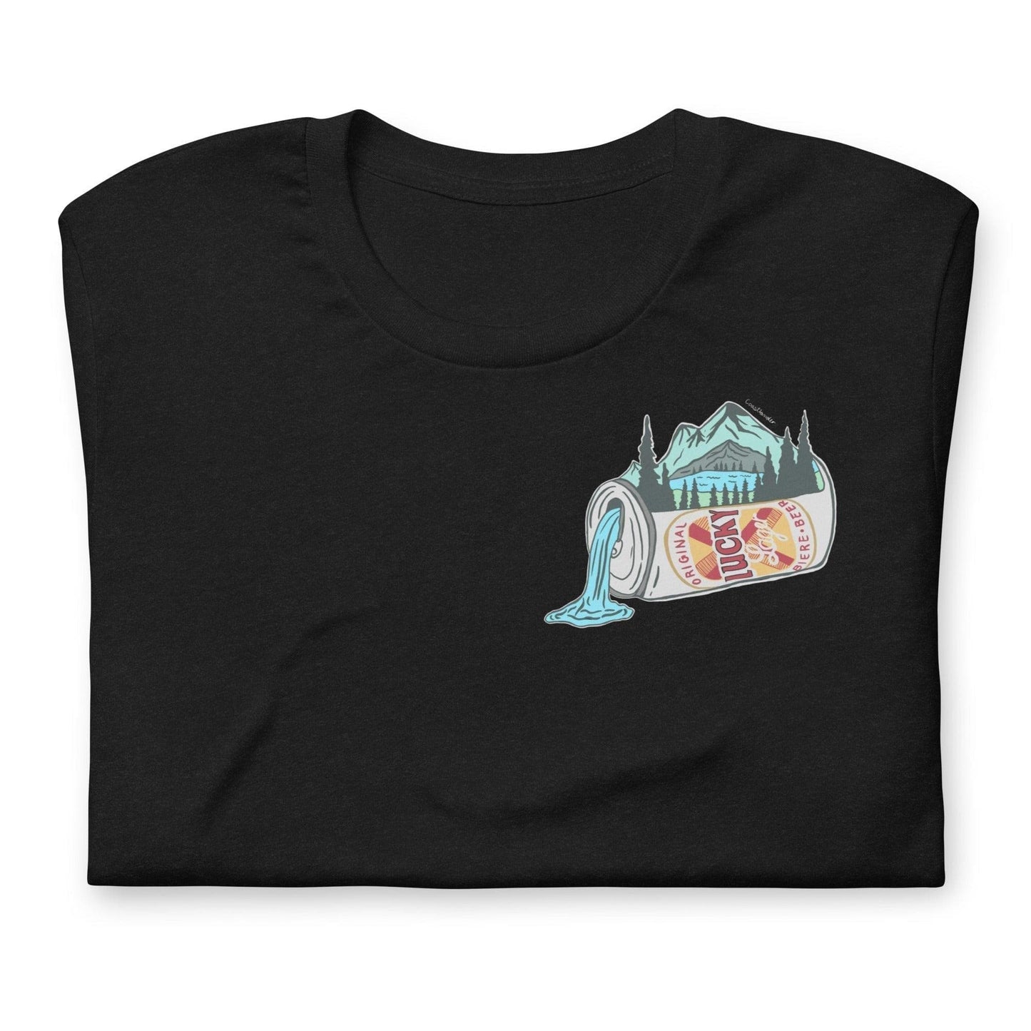 Design of Lucky Lager Scenery Design - Unisex t-shirt , the colour is