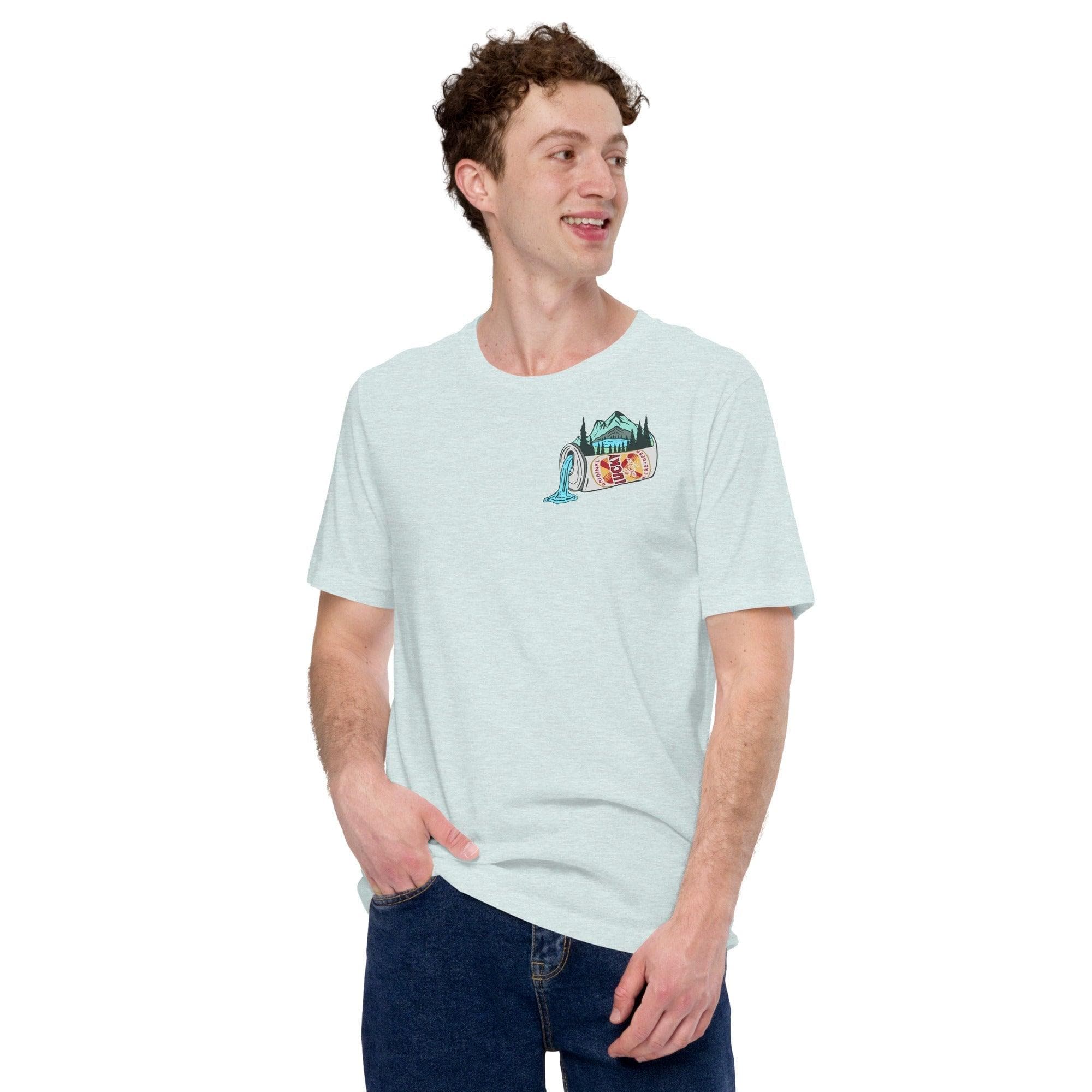 Design of Lucky Lager Scenery Design - Unisex t-shirt , the colour is