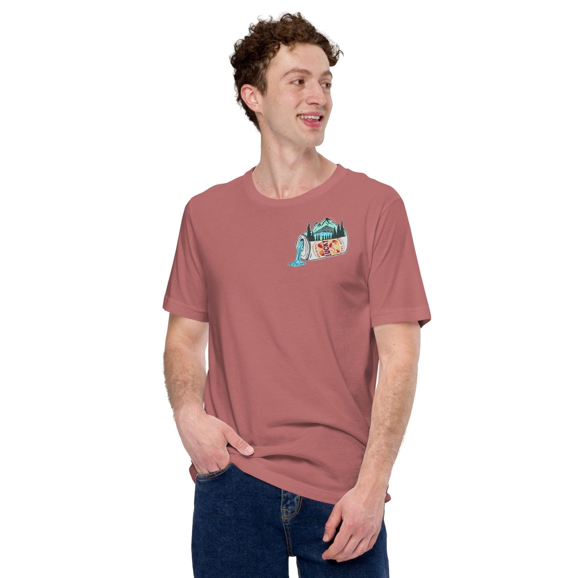 Design of Lucky Lager Scenery Design - Unisex t-shirt , the colour is