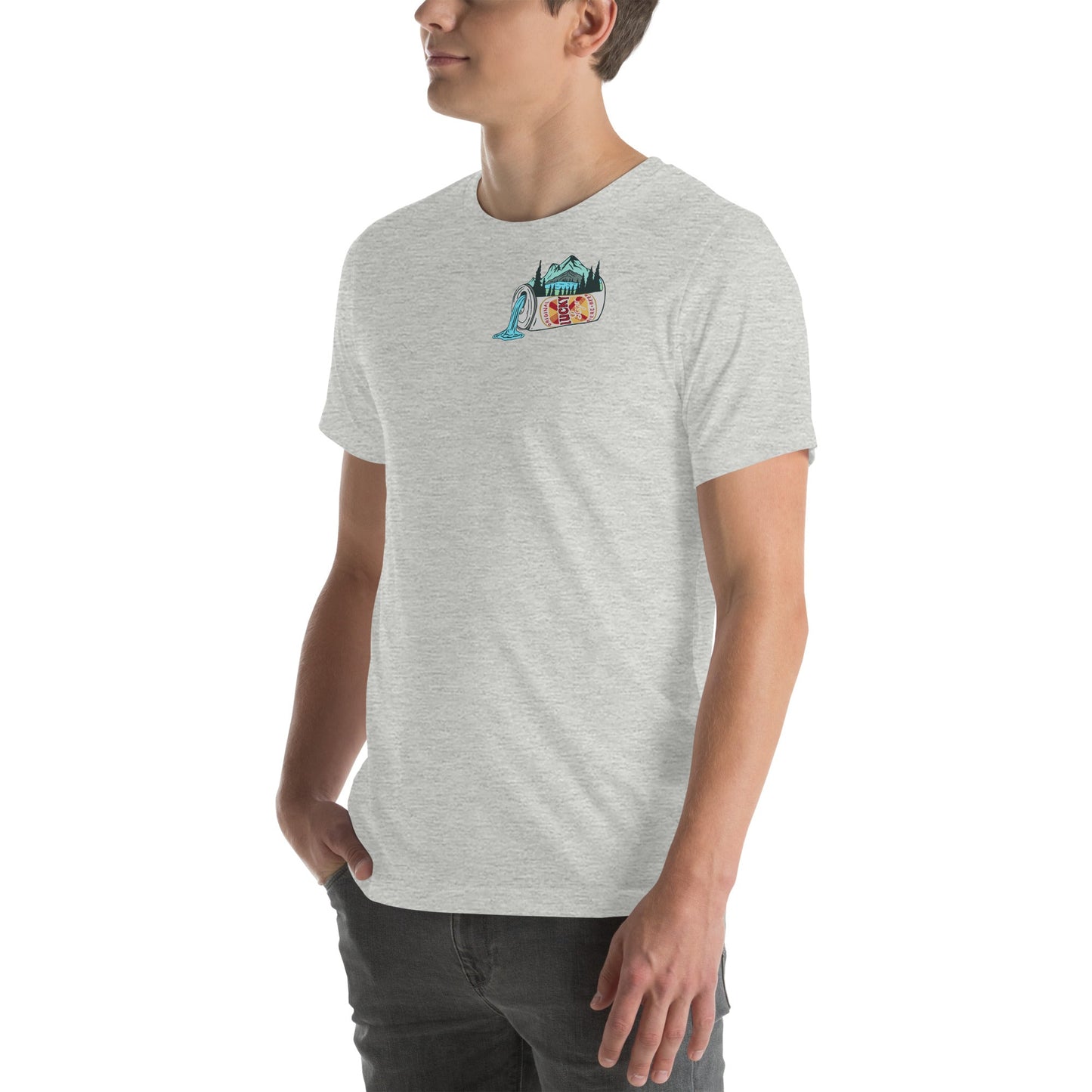 Design of Lucky Lager Scenery Design - Unisex t-shirt , the colour is