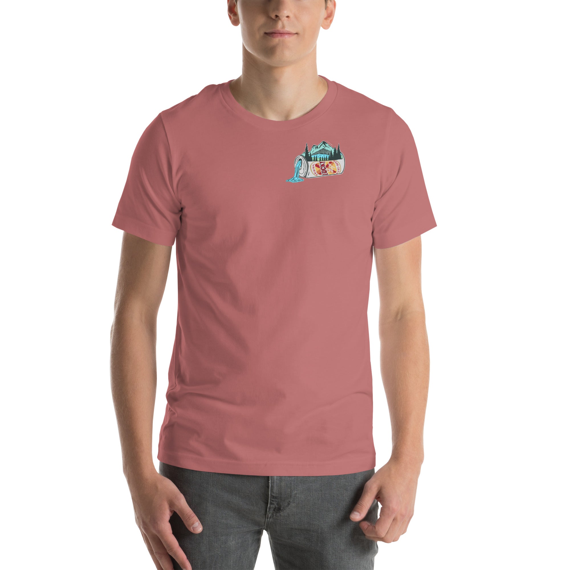 Design of Lucky Lager Scenery Design - Unisex t-shirt , the colour is