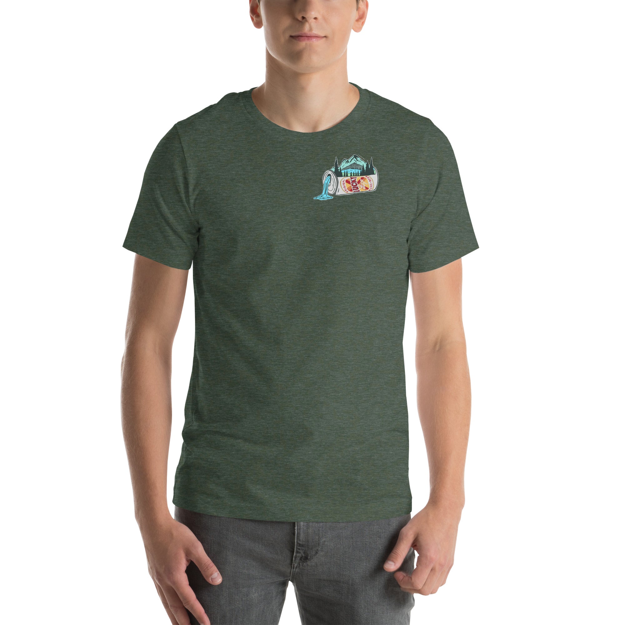 Design of Lucky Lager Scenery Design - Unisex t-shirt , the colour is