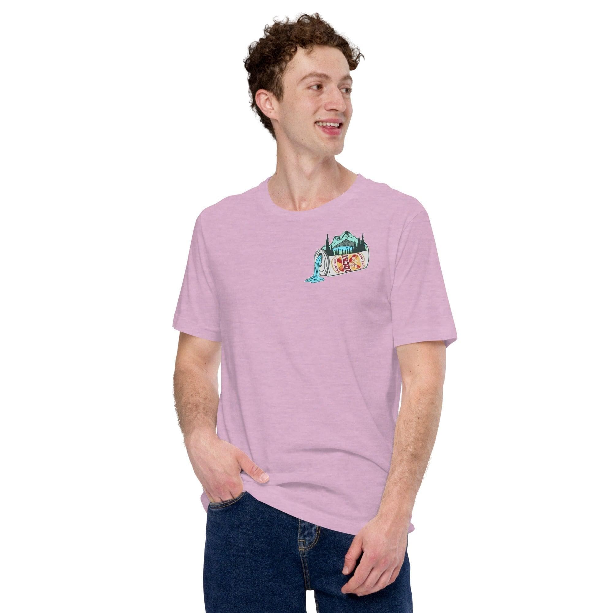 Design of Lucky Lager Scenery Design - Unisex t-shirt , the colour is