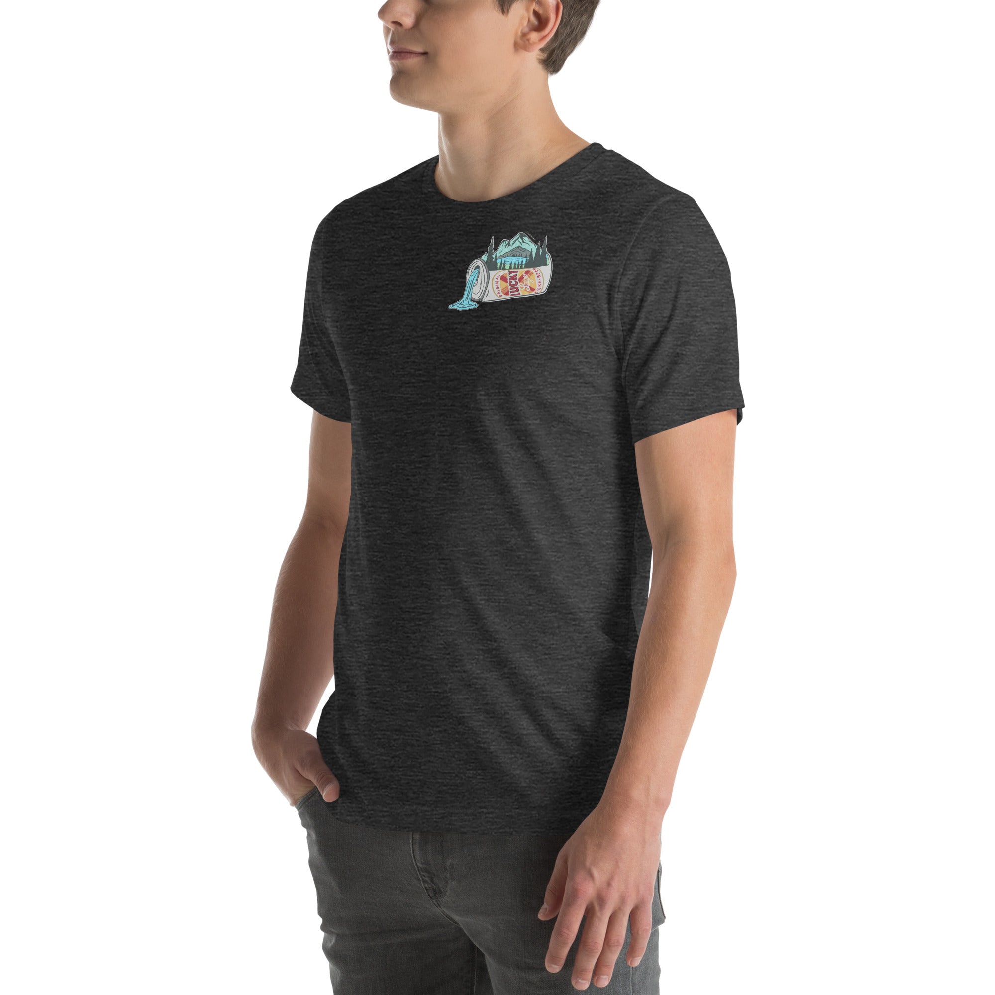 Design of Lucky Lager Scenery Design - Unisex t-shirt , the colour is