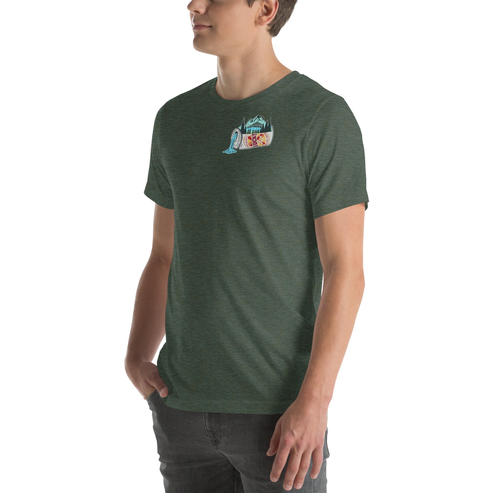 Design of Lucky Lager Scenery Design - Unisex t-shirt , the colour is