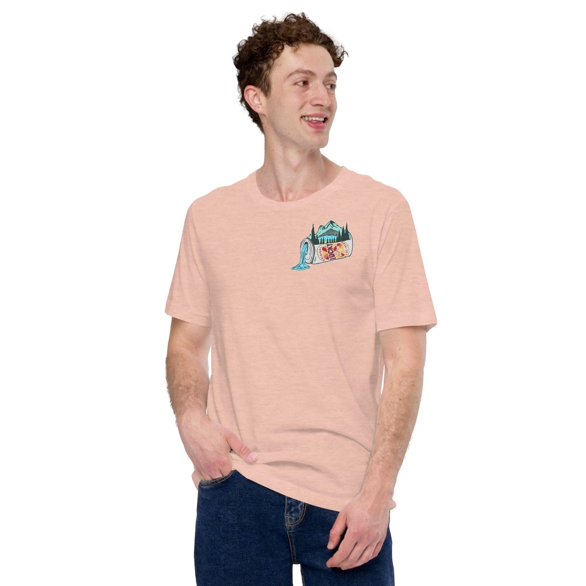 Design of Lucky Lager Scenery Design - Unisex t-shirt , the colour is