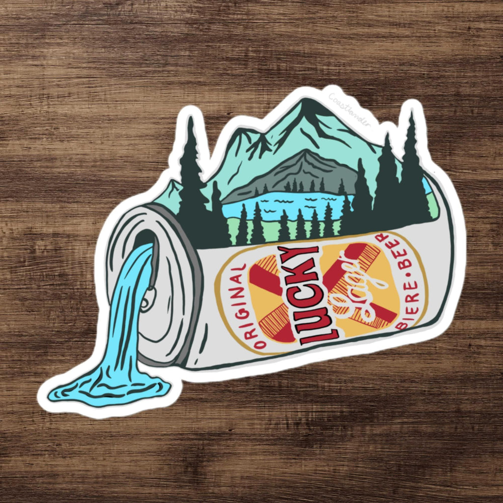 Design of Lucky Lager Scenery/Nature Design - Sticker , the colour is 5.5″×5.5″