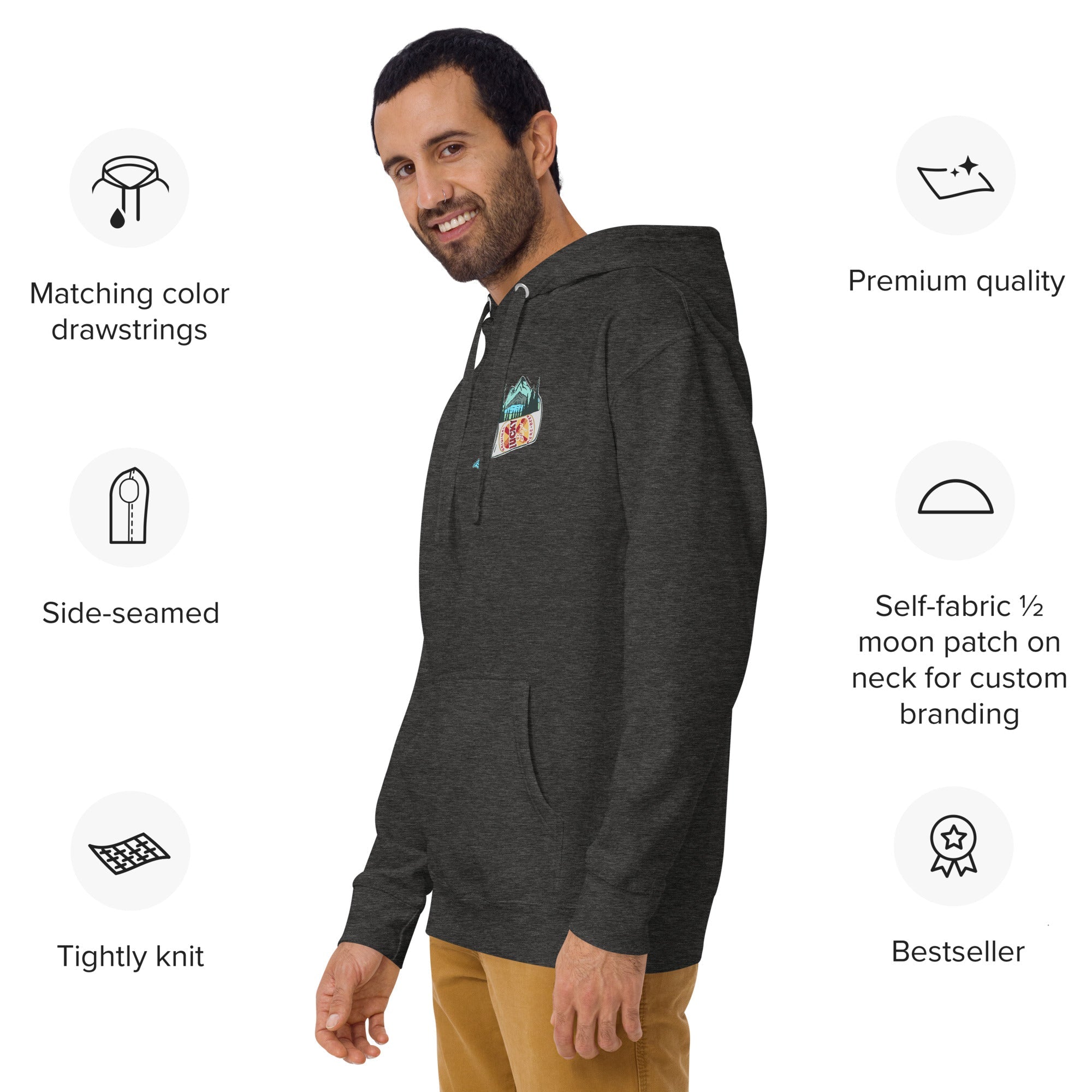 Design of Lucky Lager Scenic Waterfall - Unisex Hoodie , the colour is