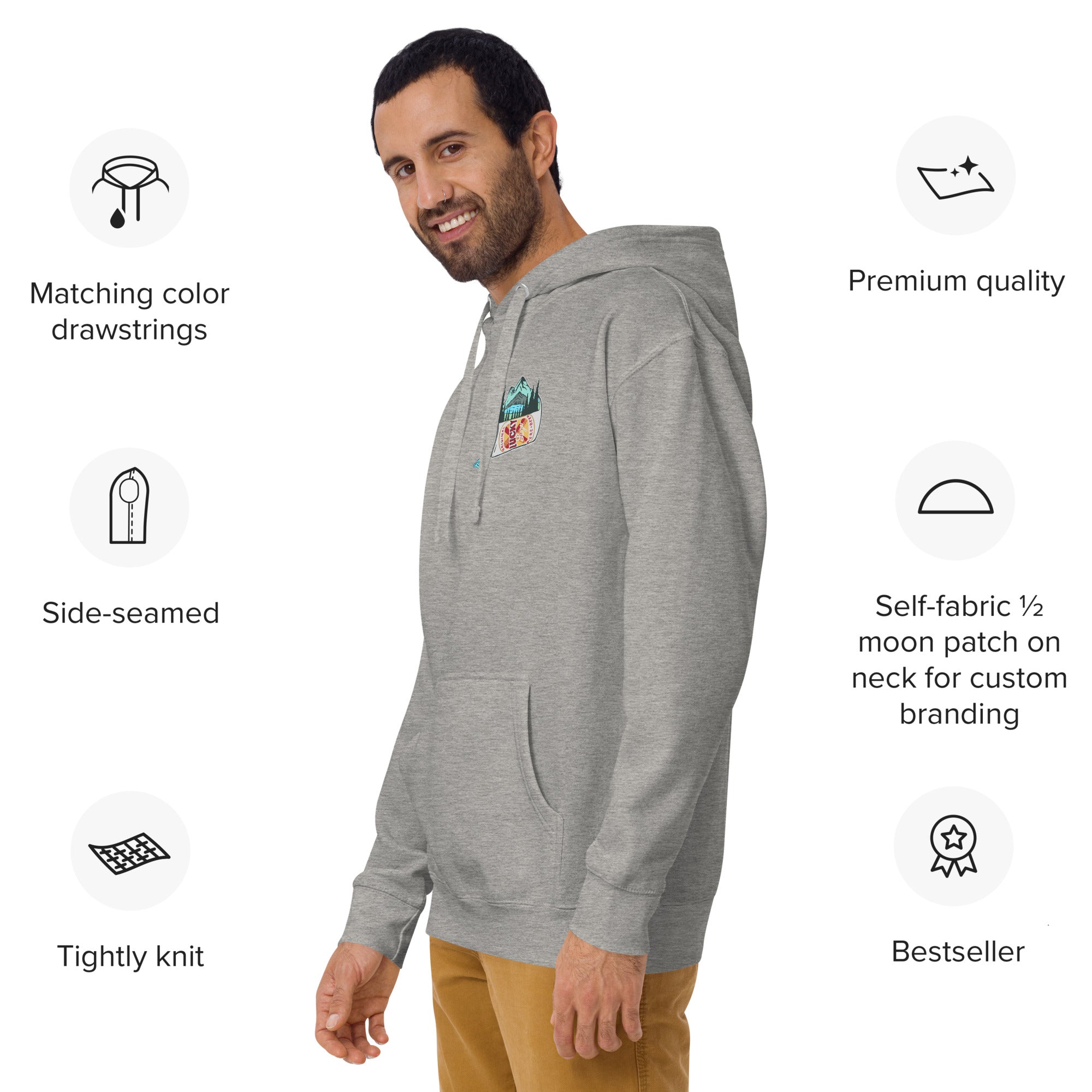 Design of Lucky Lager Scenic Waterfall - Unisex Hoodie , the colour is
