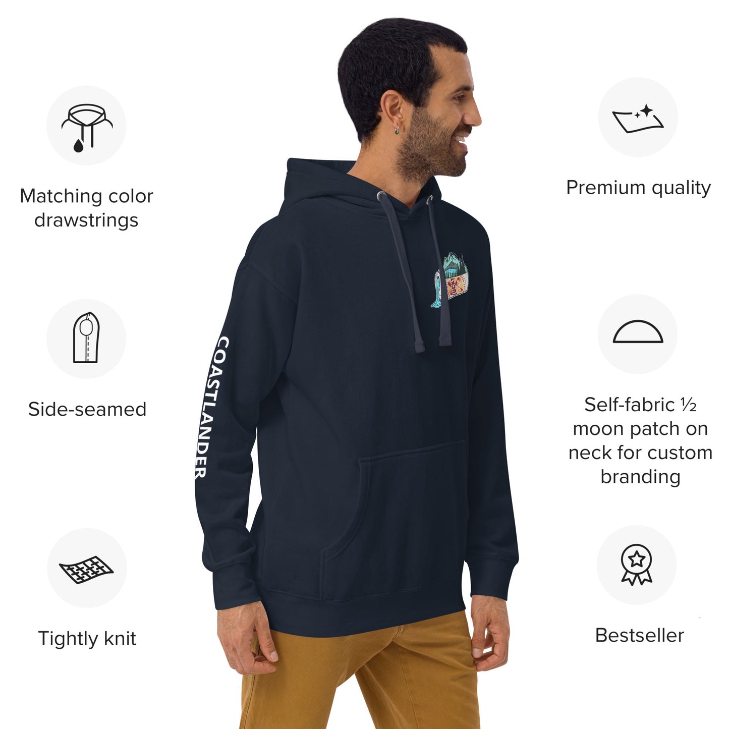 Design of Lucky Lager Scenic Waterfall - Unisex Hoodie , the colour is
